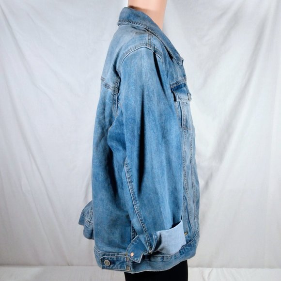 Plus Size LC Lauren Conrad Jean Jacket-Memory Wash-2X-New with Tags - Picture 2 of 3